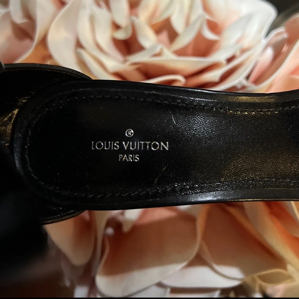 Louis Vuitton Black Leather Tassel Ankle-Strap Stiletto Heels - Picture 7 of 13